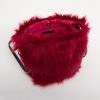 Inside of Red Faux Fur Shoulder Bag