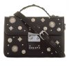 Front view of Black Embellished Cross Body Bag