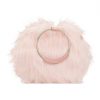 Pink faux fur handbag back view