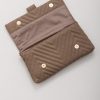 Khaki Quilted Clutch Bag inside view