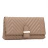 Khaki Quilted Clutch Bag side view