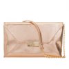 Champagne PU leather shoulder bag front view