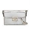 Silver PU Leather Bag front view
