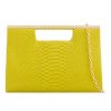 Yellow Faux Snakeskin Clutch Bag