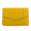 Yellow Faux Suede Clutch Bag