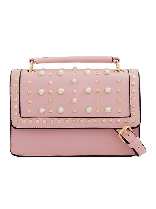 Pink Embellished Shoulder Bag