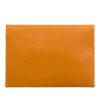 brown faux leather clutch bag
