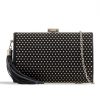 Black Studded Faux Leather Clutch