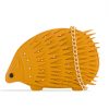 the front of mustard Animal Shaped Studded Faux Leather Crossbody Bag