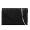 Black Quilted Soft Faux Leather Clutch Bag