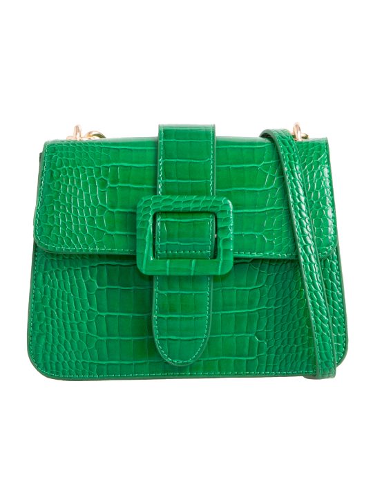 Green Belt Detail Shoulder Bag