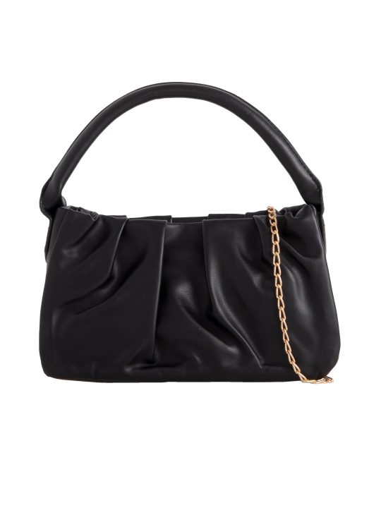 Black Ruched Handbag