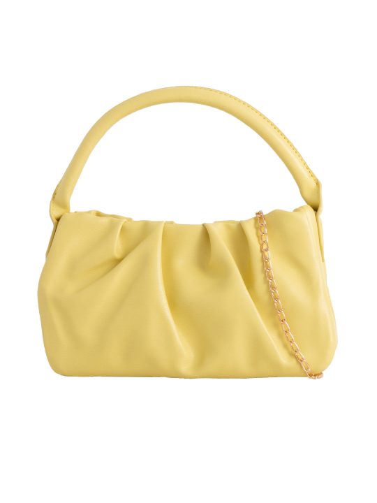 Yellow Ruched Handbag