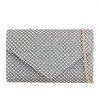 Silver Diamante Envelope Clutch Bag