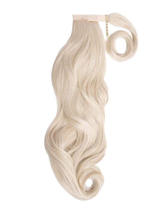 Curly Light Blonde Wraparound Ponytail