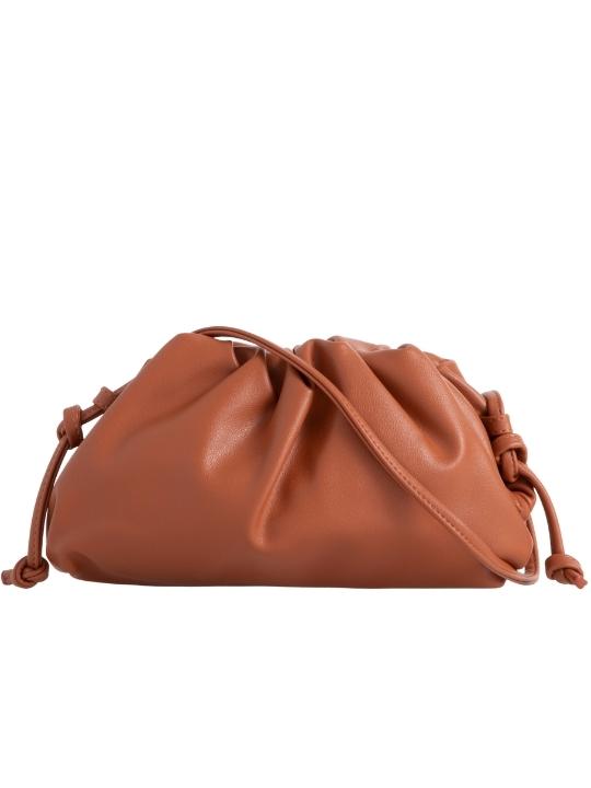 Brown Ruched Shoulder Bag