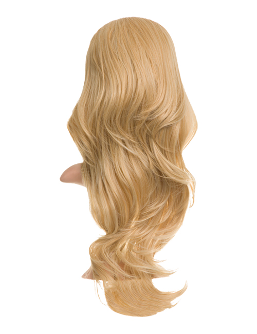 Beige Blonde Wavy Layered Half Head Wig