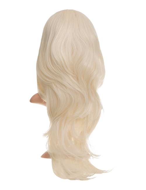 Bleach Blonde Wavy Layered Half Head Wig