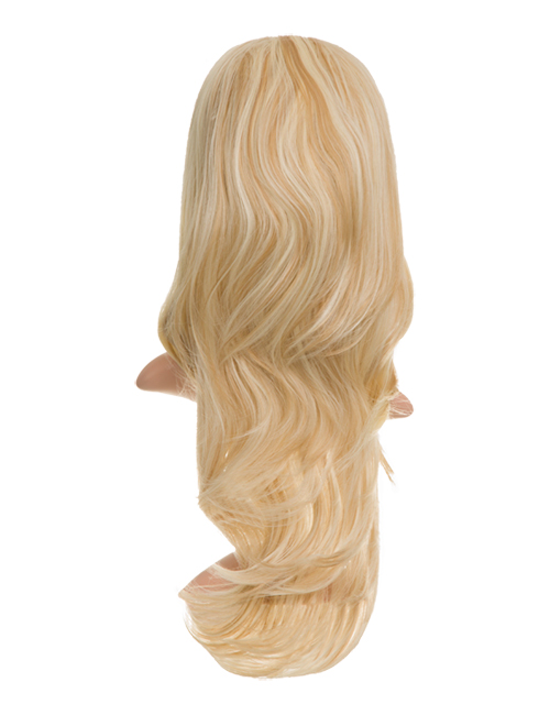 Light Champagne Blonde Wavy Layered Half Head Wig