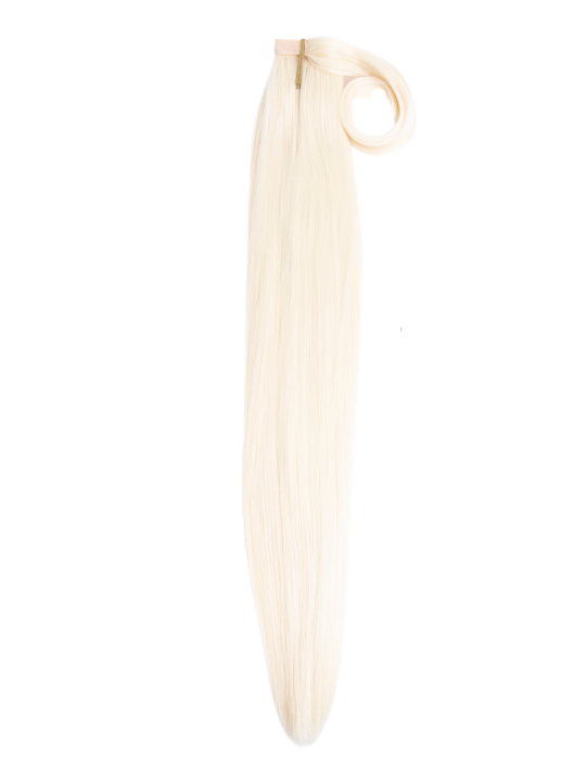 Straight Pure Blonde Wraparound Ponytail