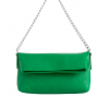 Green Faux Leather Foldover Shoulder Bag